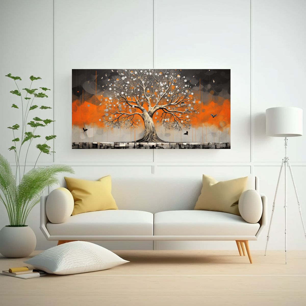 GENERICO - Pintura Decorativa Lienzo Conceptual Exuberante árbol Naran 160x80cm