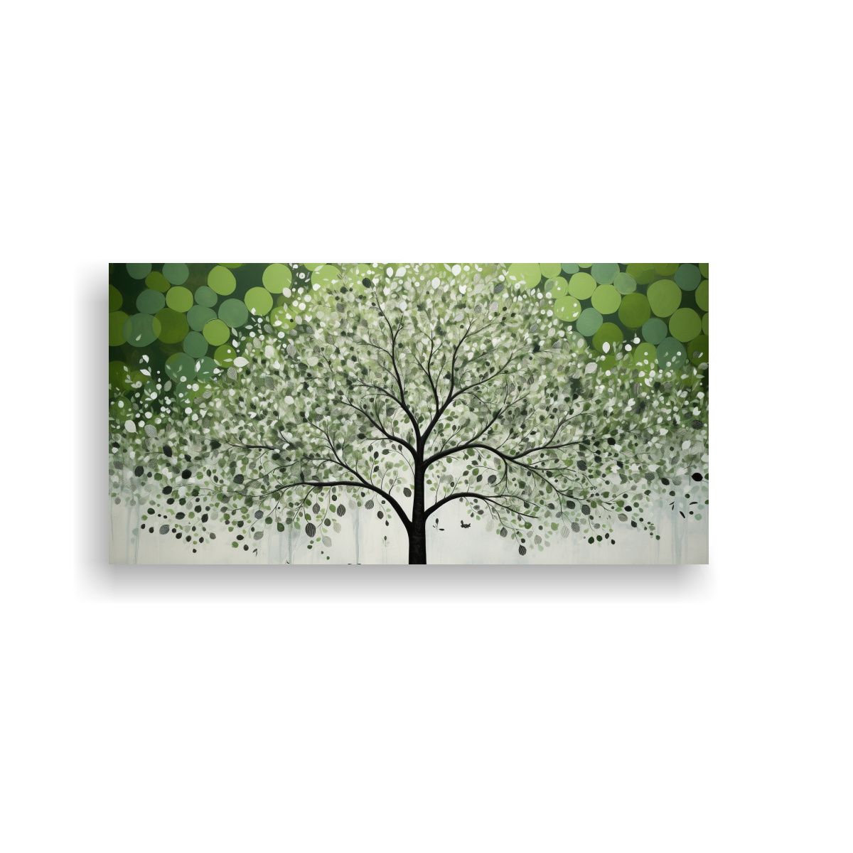 GENERICO - Pintura De Pared Imagen Obra Maestra Del árbol En Verde Y P 160x80cm