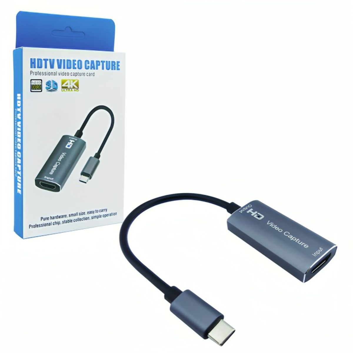 OEM - CAPTURADOR DE VIDEO HDTV HDMI CON CABLE TYPE-C 4K ULTRA HD