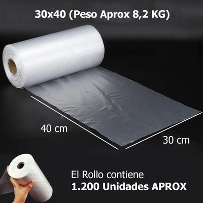 Imagen 2 del producto Rollo de Bolsas Plásticas Prepicadas 30x40