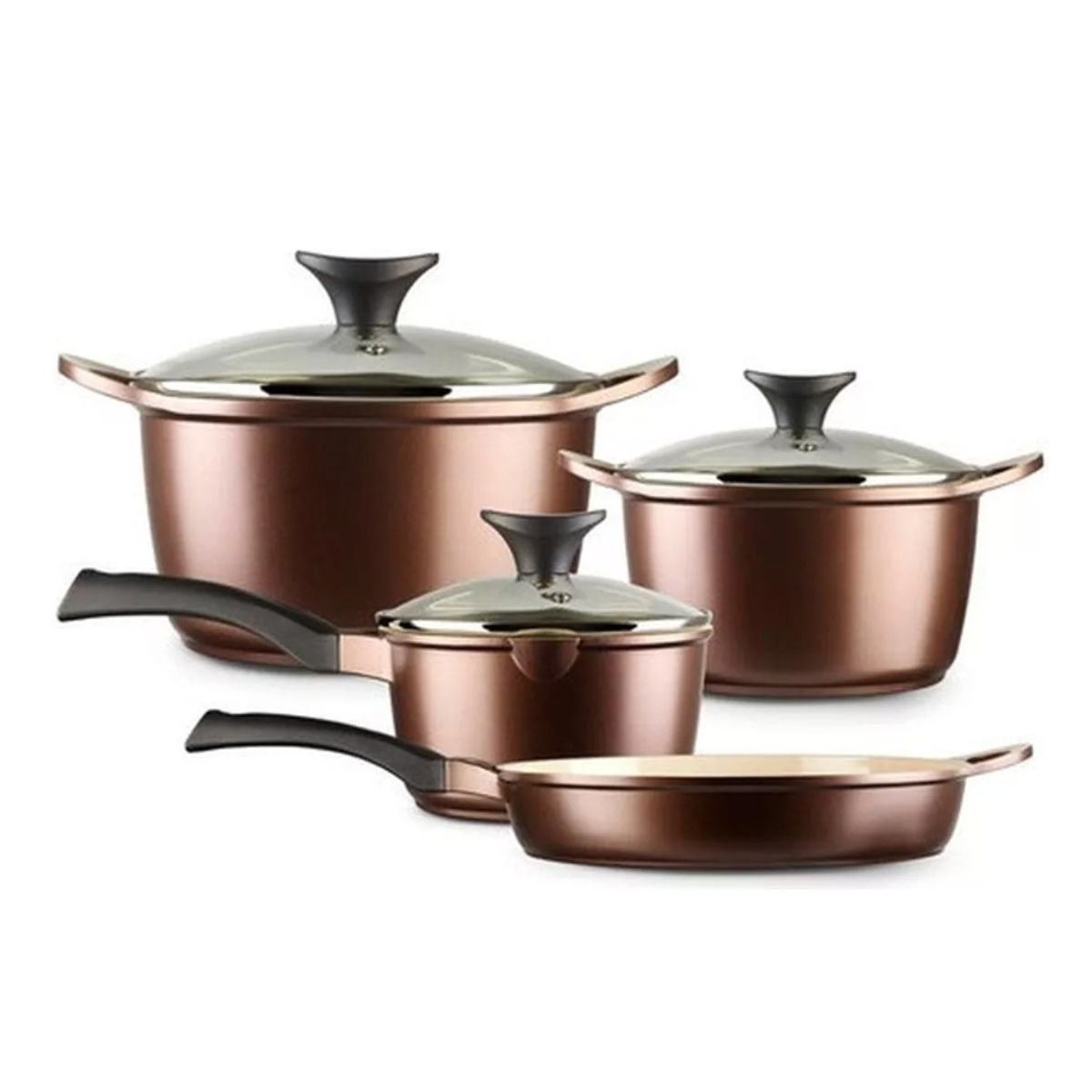 GENERICO - Bateria De Cocina 7 Pzs Antiadherente Ceramic Profesional Il