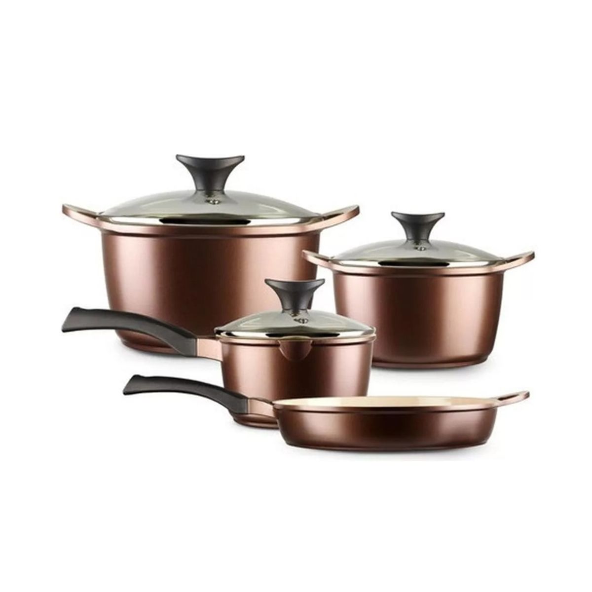 GENERICO - Bateria De Cocina 7 Pzs Antiadherente Ceramic Profesional Il