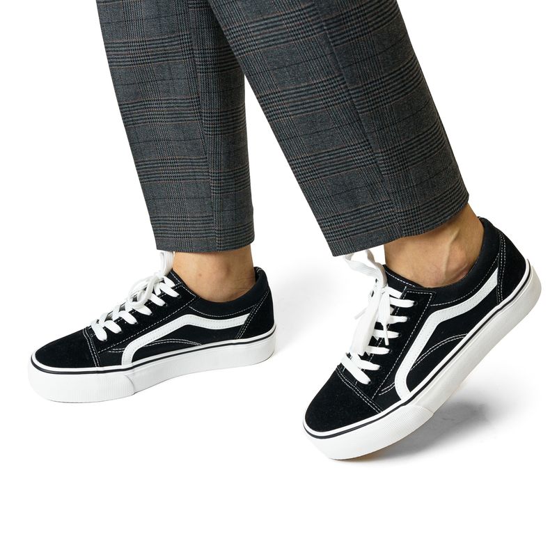 CHINITOWN - Zapatilla Mujer Negro Blanco Bridie Chinitown