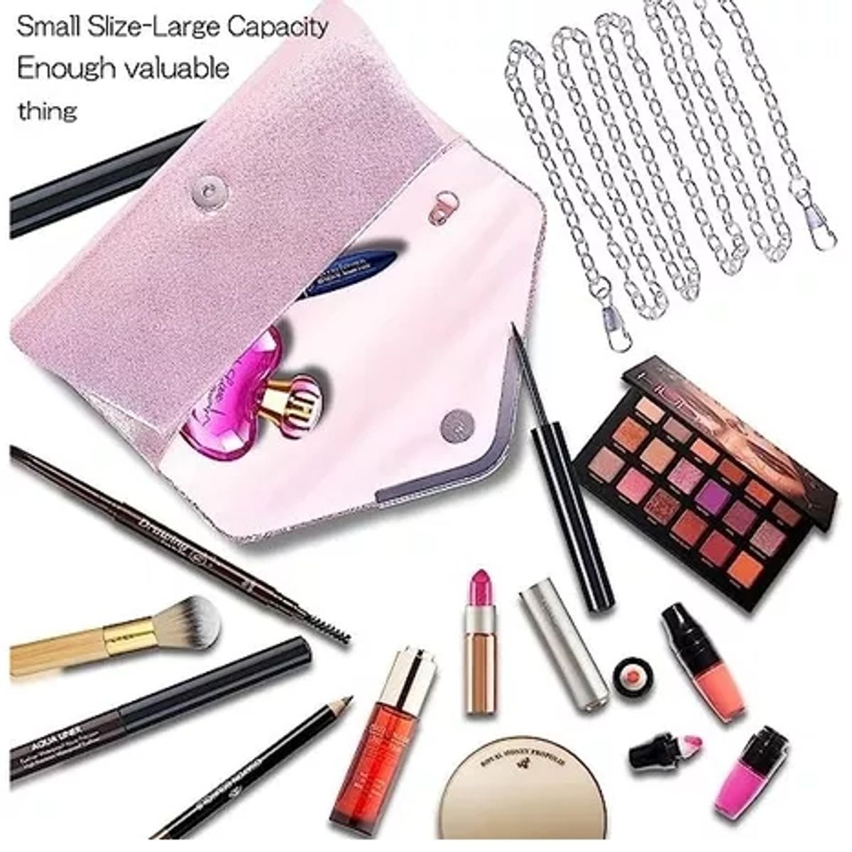 GENERICO - Bolso Fiesta Noche Clutch Dama Cartera rosa