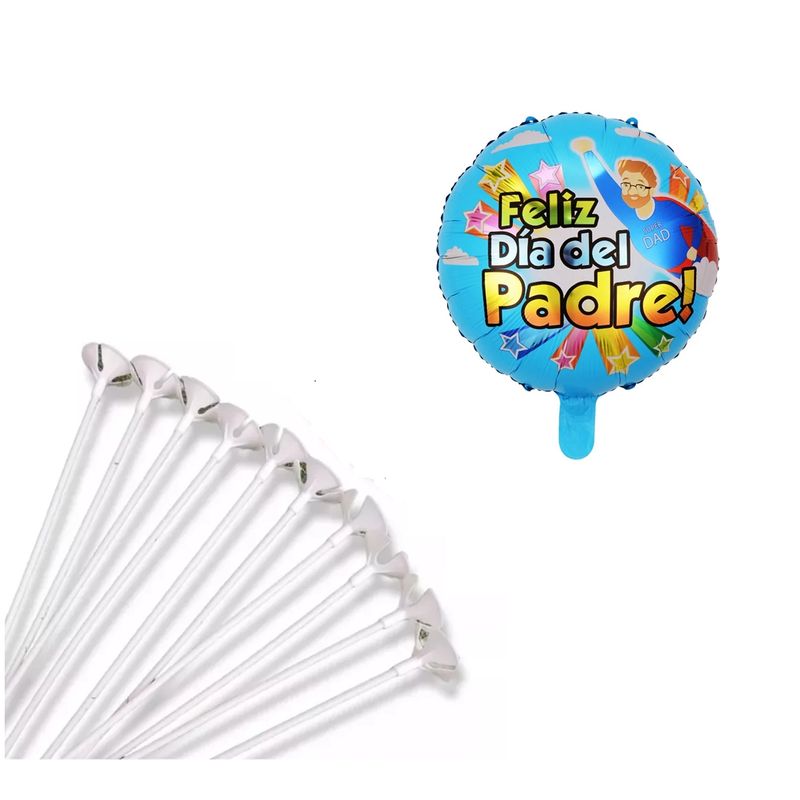 GENERICO - Pack 25 Globos Foil Dia del Padre Con Varillas