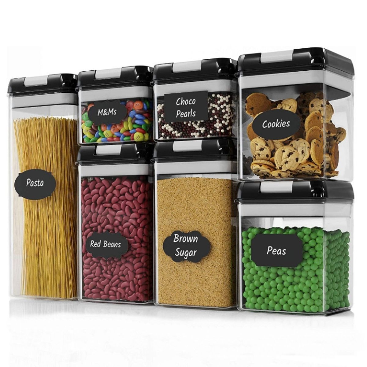 GENERICO - Set 7 Contenedores alimento con tapa hermética de almacenamiento