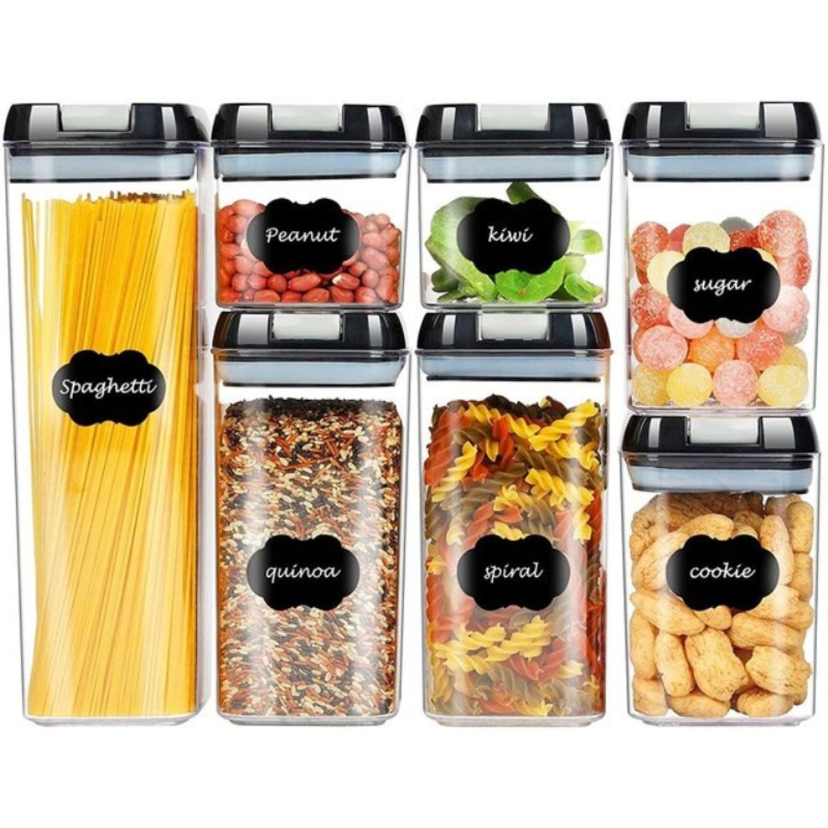 GENERICO - Set 7 Contenedores alimento con tapa hermética de almacenamiento