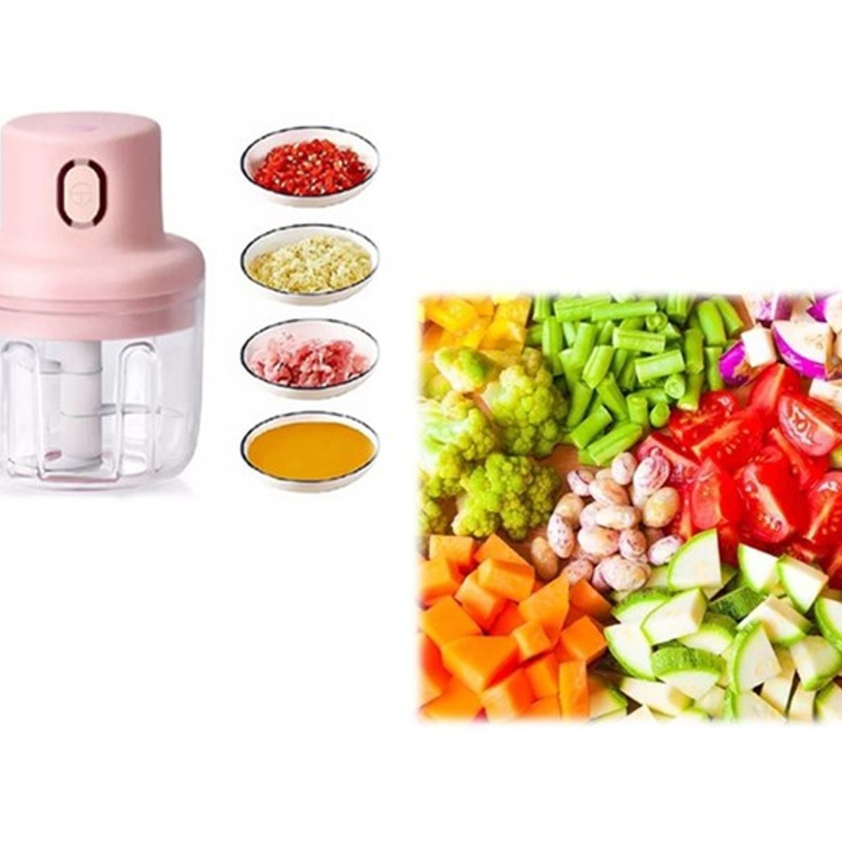 GENERICO - Picador De Ajo Prensador Moledor De Verduras Eléctrico Usb