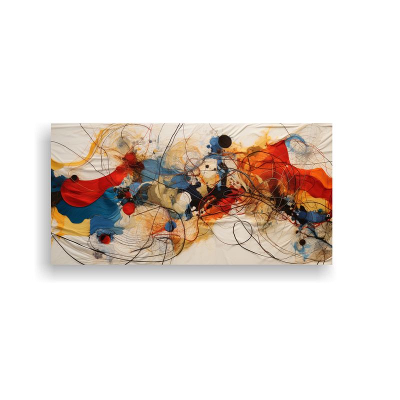 GENERICO - Pintura En Bastidor Temática De Escena Abstracta Con Hilos  160x80cm
