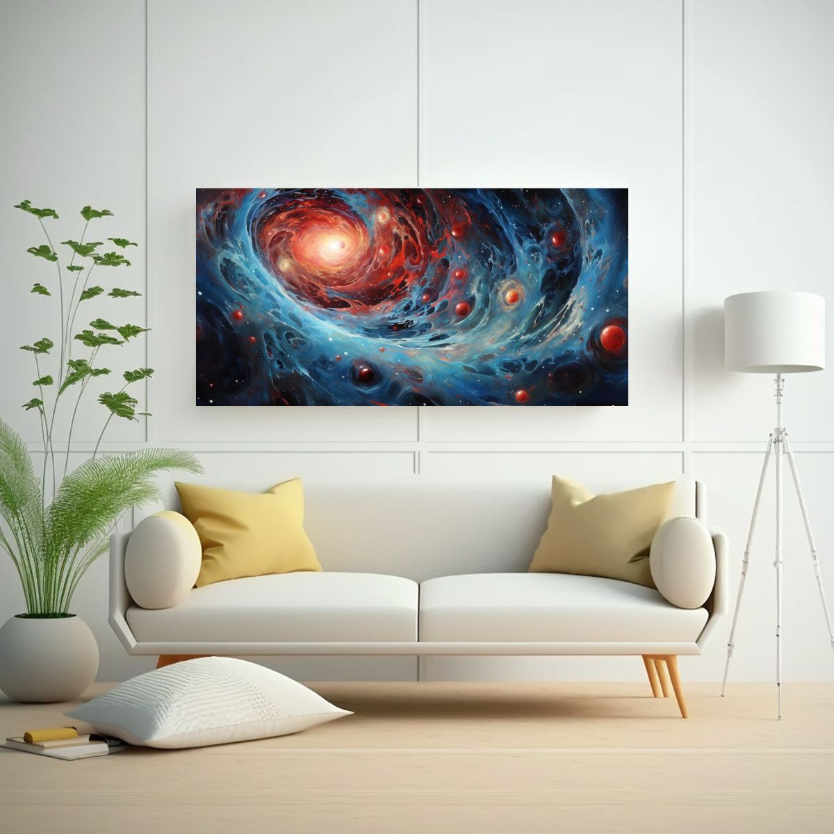 GENERICO - Pinturas Decorativas De Galaxias Abstractas Envolventes En T 160x80cm