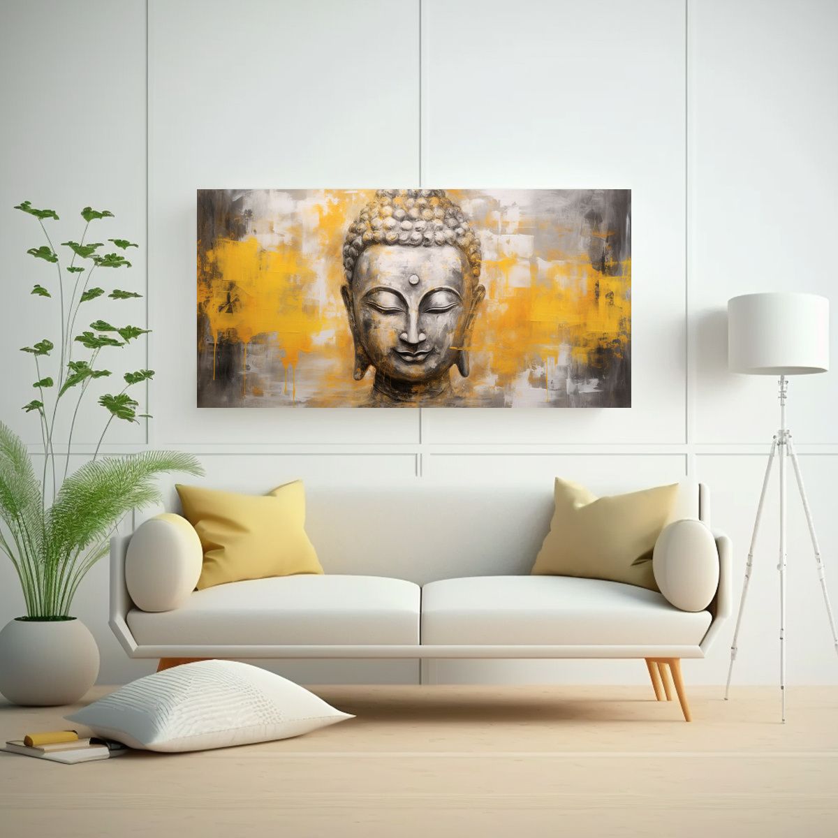 GENERICO - Cuadro Conceptual Abstracto De Belleza: Buddha Face óleo Es 160x80cm