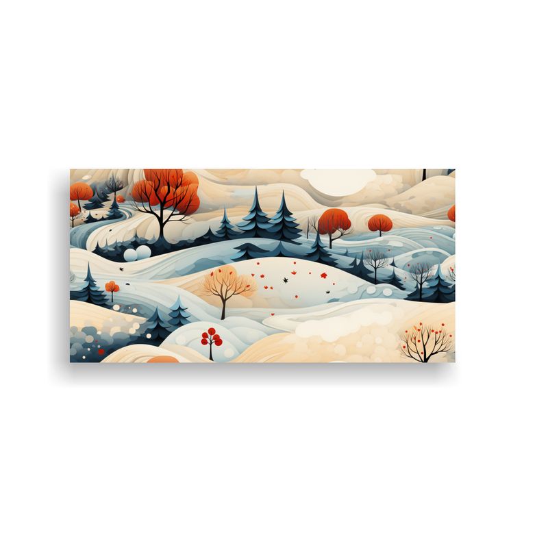 GENERICO - Pintura Decorativa Arte Expresión Paisaje Escandinavo Abstr 160x80cm