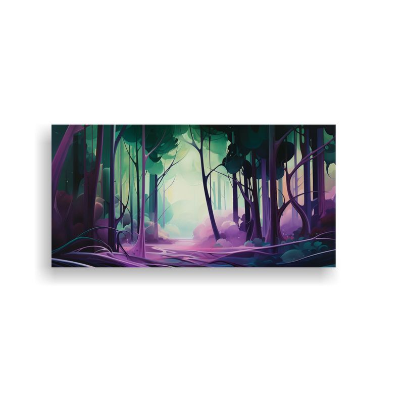 GENERICO - Paisaje Encantado De Un Bosque En Representación Abstracta  160x80cm