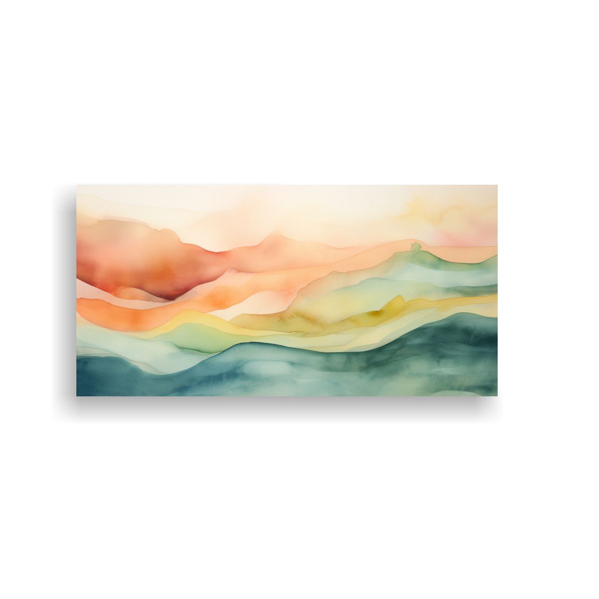 GENERICO - Paisaje Sereno En Cuadro Abstracto Representación De Una Se 160x80cm