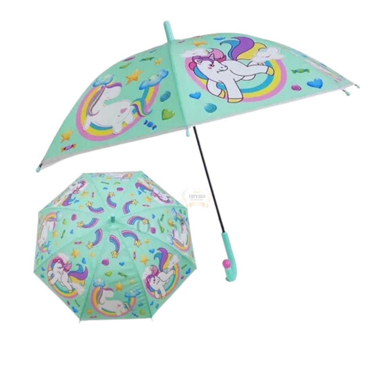 GENERICO - Paraguas Plegable 8 Varillas Niñas Unicornio