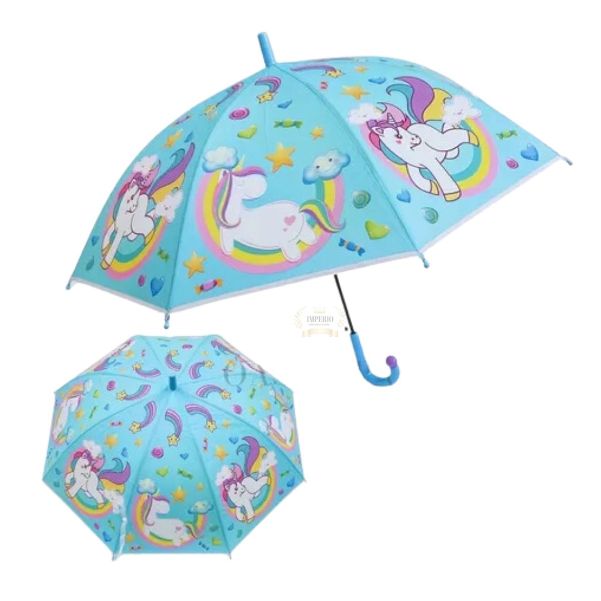 GENERICO - Paraguas Plegable 8 Varillas Niñas Unicornio