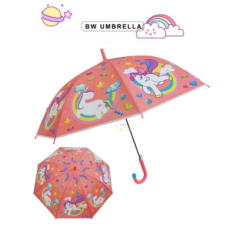 GENERICO - Paraguas Plegable 8 Varillas Niñas Unicornio