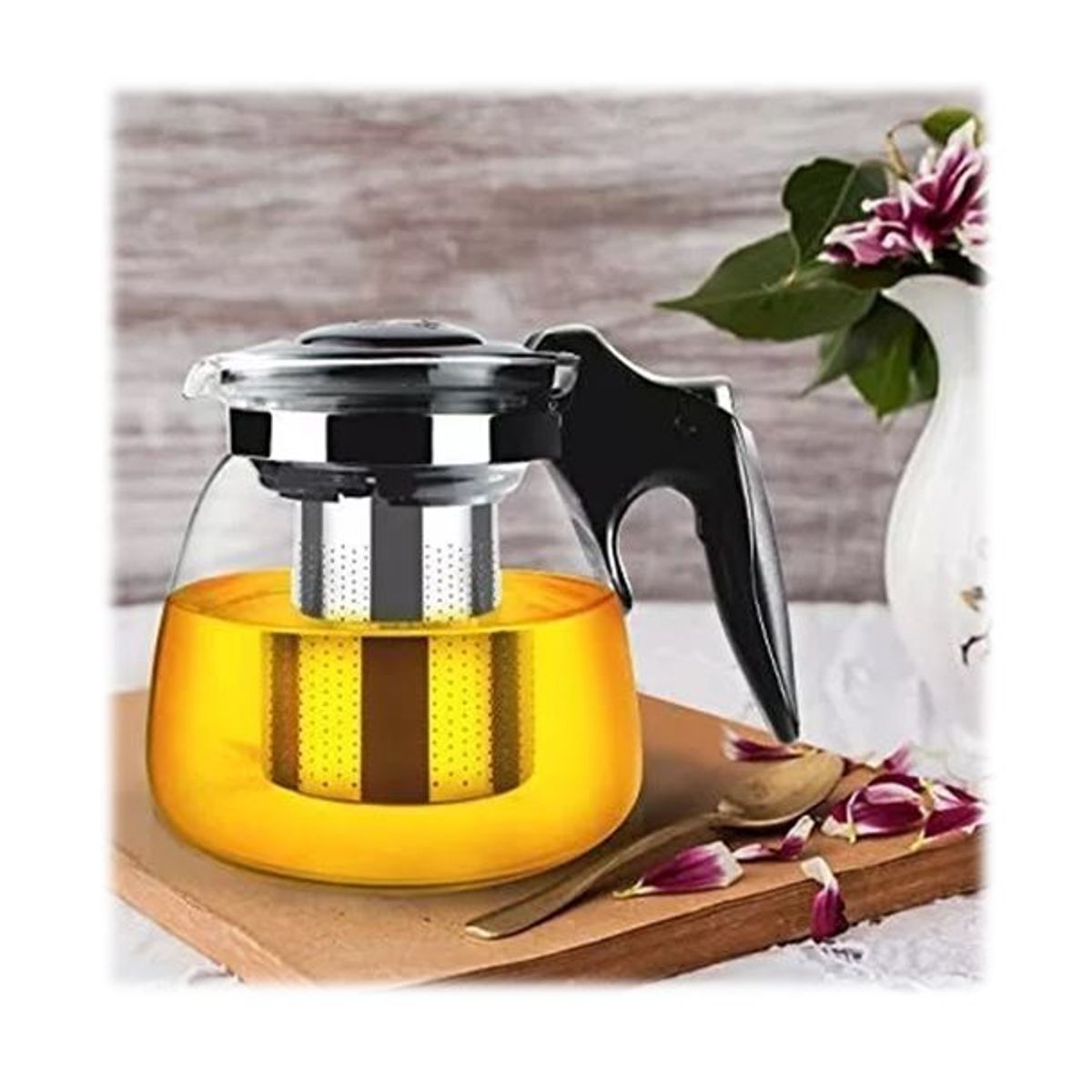 GENERICO - Tetera de Vidrio con Infusor de Metal 1100 ml