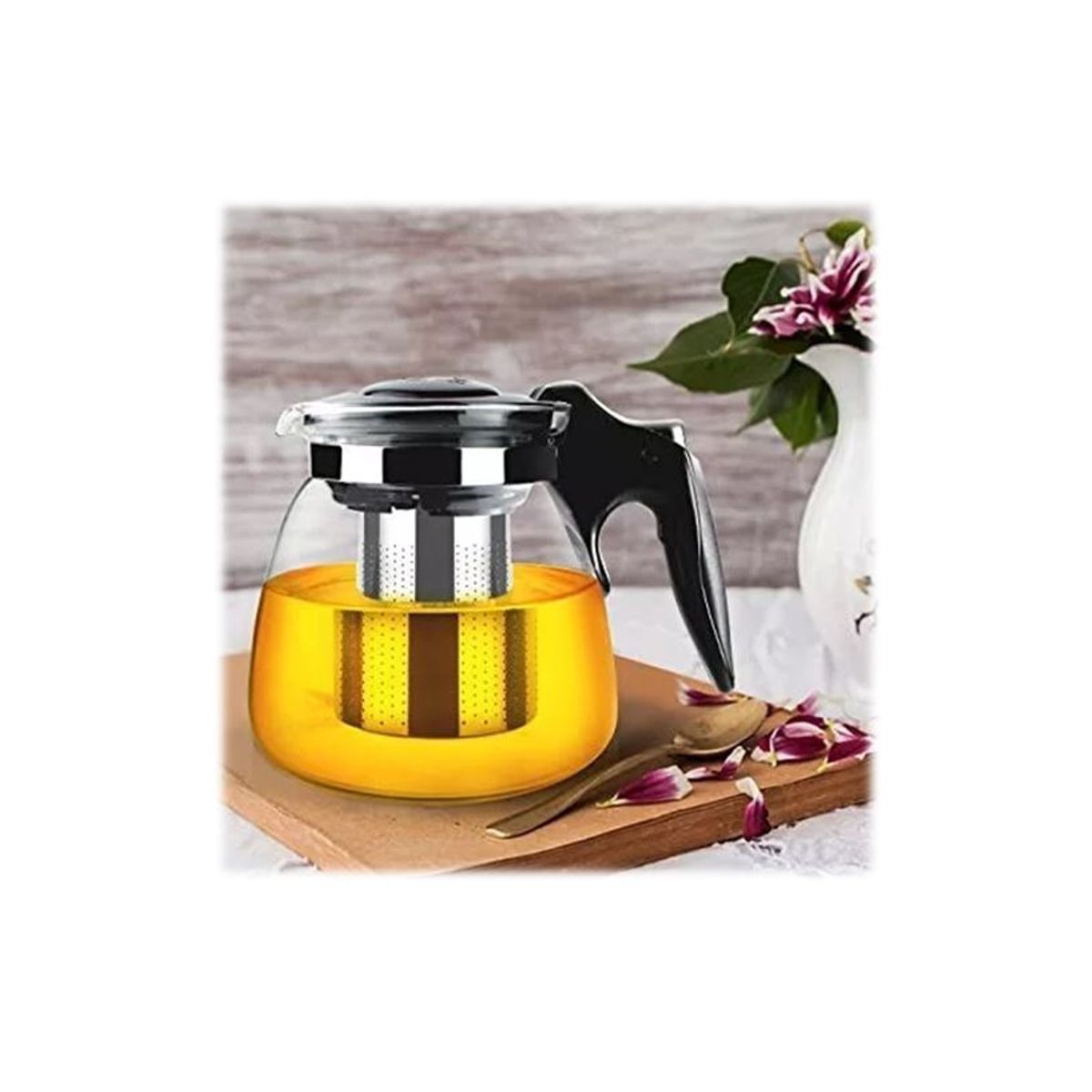 GENERICO - Tetera de Vidrio con Infusor de Metal 1100 ml