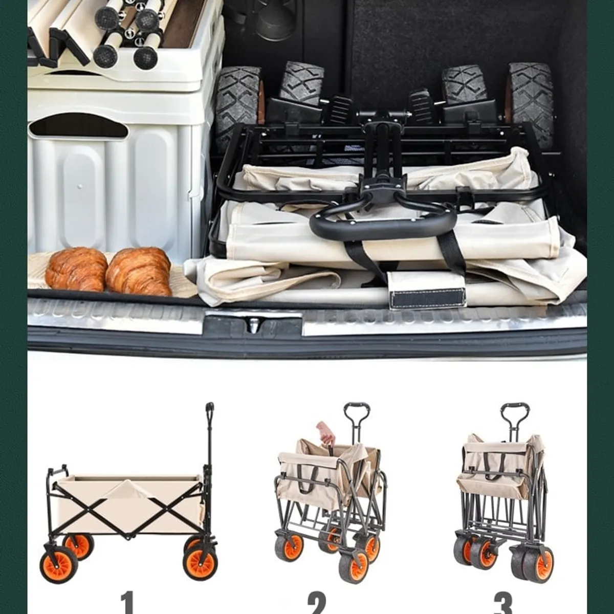 LUBABYCAS - Carrito Para Compras y Camping Con Frenos Negro LuBabycas