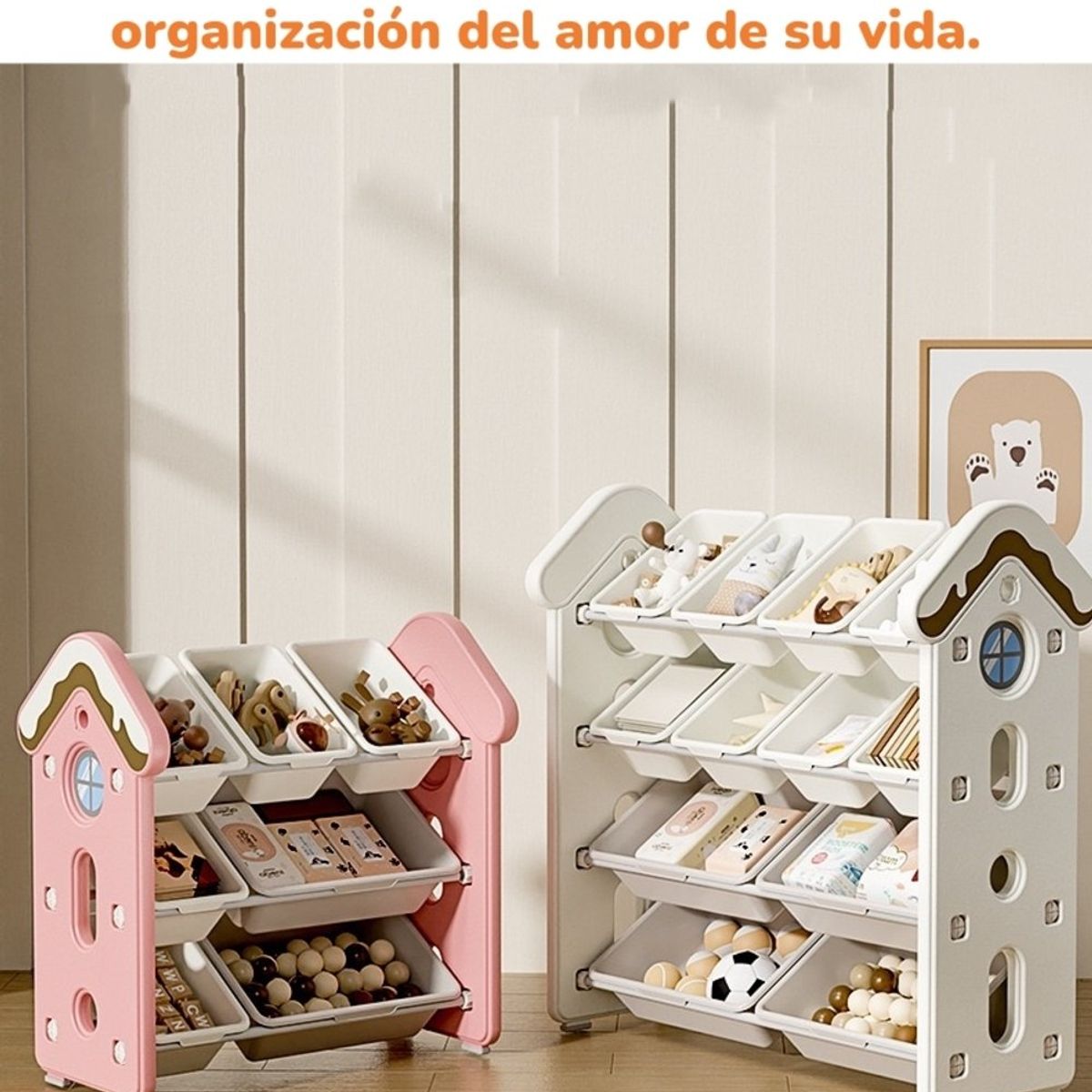 LUBABYCAS - Estante Infantil Organizador De Juguetes Blanco By LuBabycas