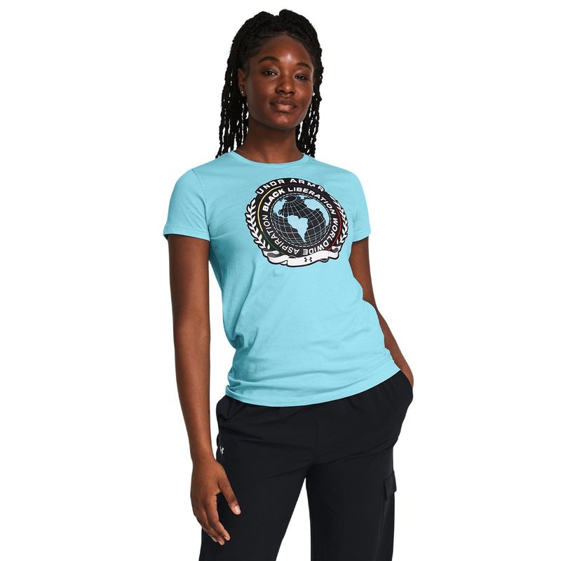 UNDER ARMOUR - Polera manga corta UA BHM para mujer Azul UNDER ARMOUR
