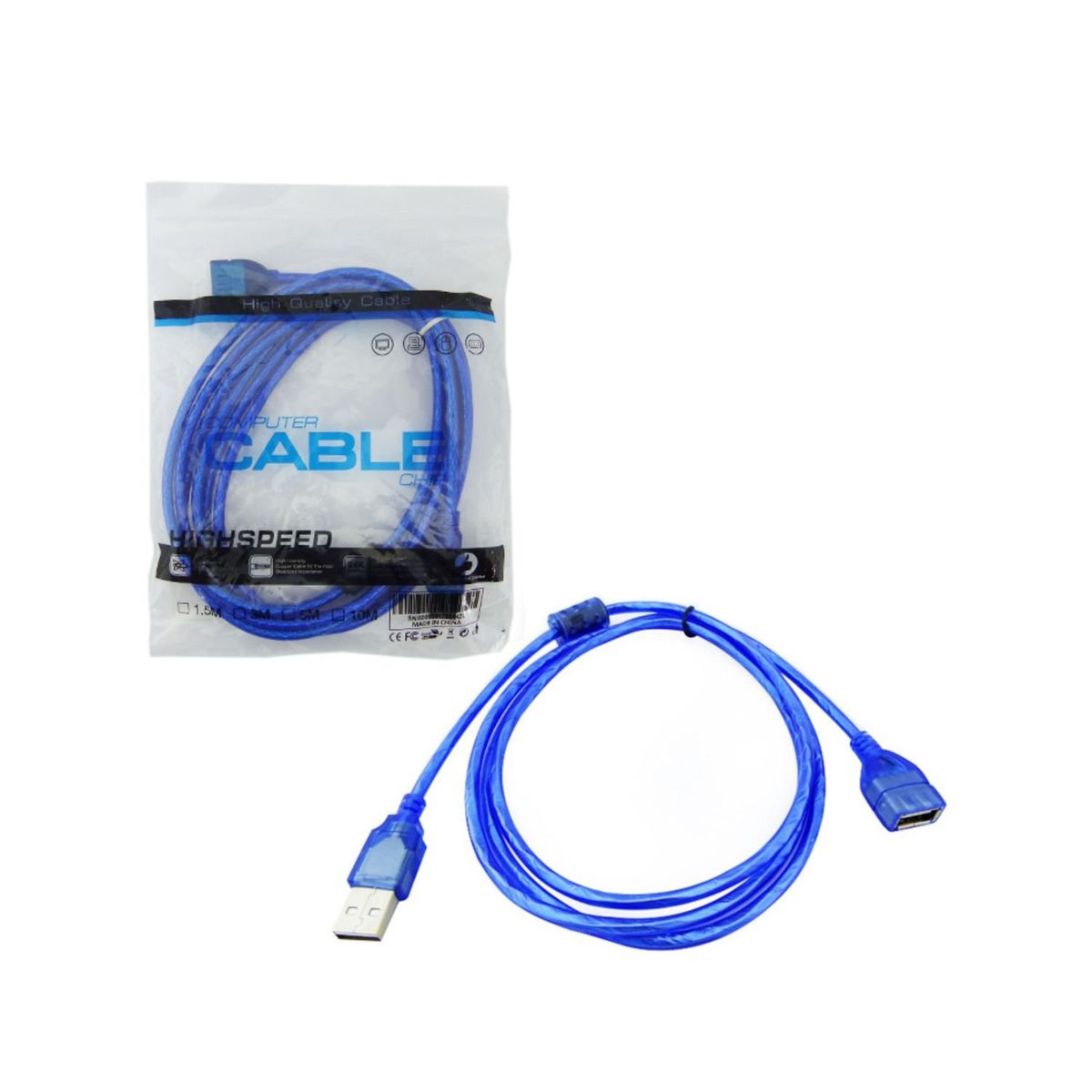 GENERICO - Cable Alargador 3 Metros Usb 3.0 Extensión Hembra Macho Con Filtro