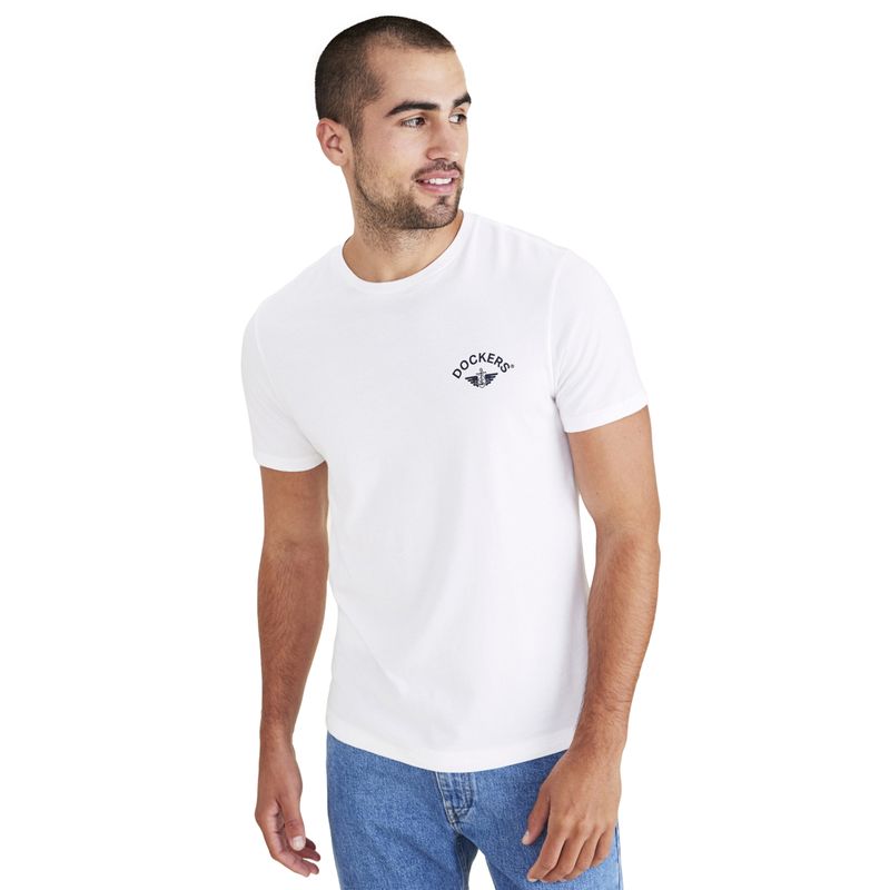 DOCKERS - Polera Hombre Graphic Tee Slim Fit Blanco Dockers