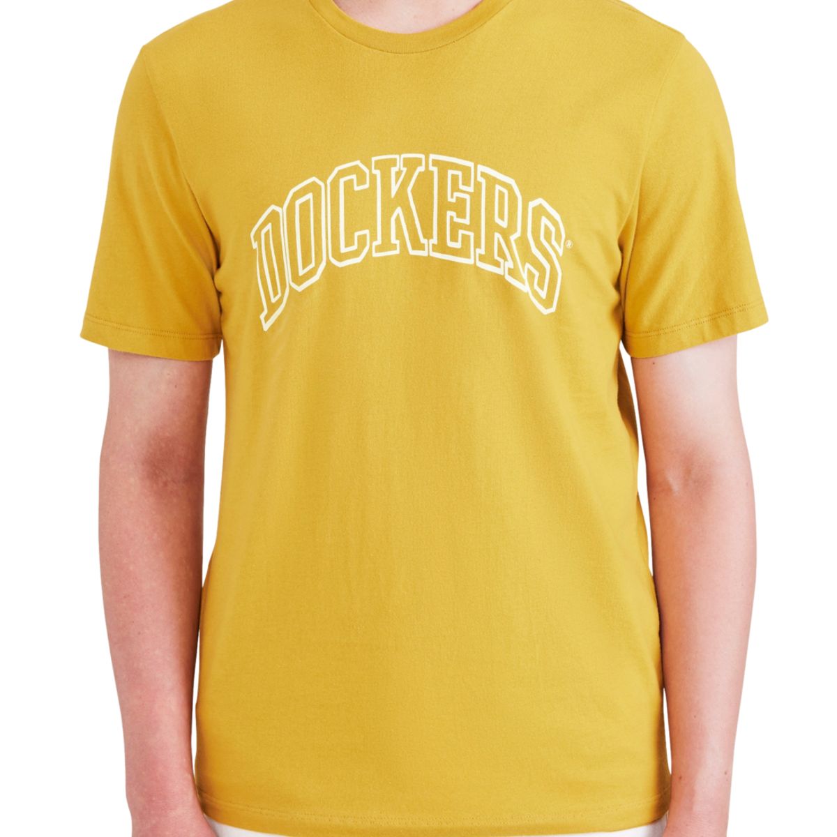 DOCKERS - Polera Hombre Graphic Tee Slim Fit Amarillo Diseño Dockers