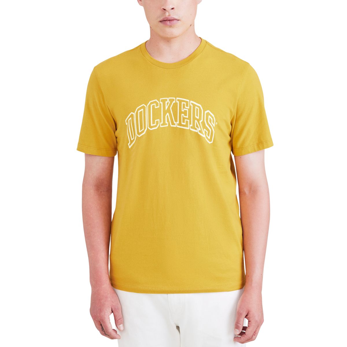 DOCKERS - Polera Hombre Graphic Tee Slim Fit Amarillo Diseño Dockers