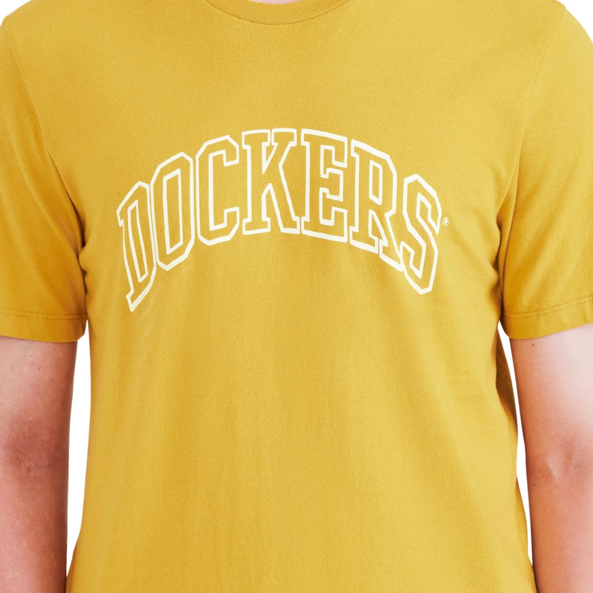 DOCKERS - Polera Hombre Graphic Tee Slim Fit Amarillo Diseño Dockers