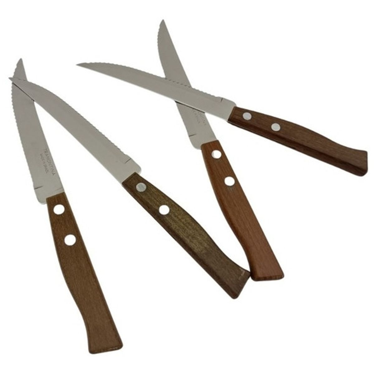 GENERICO - Set 12 Cuchillos Mesa Con Diente Y Mago De Madera