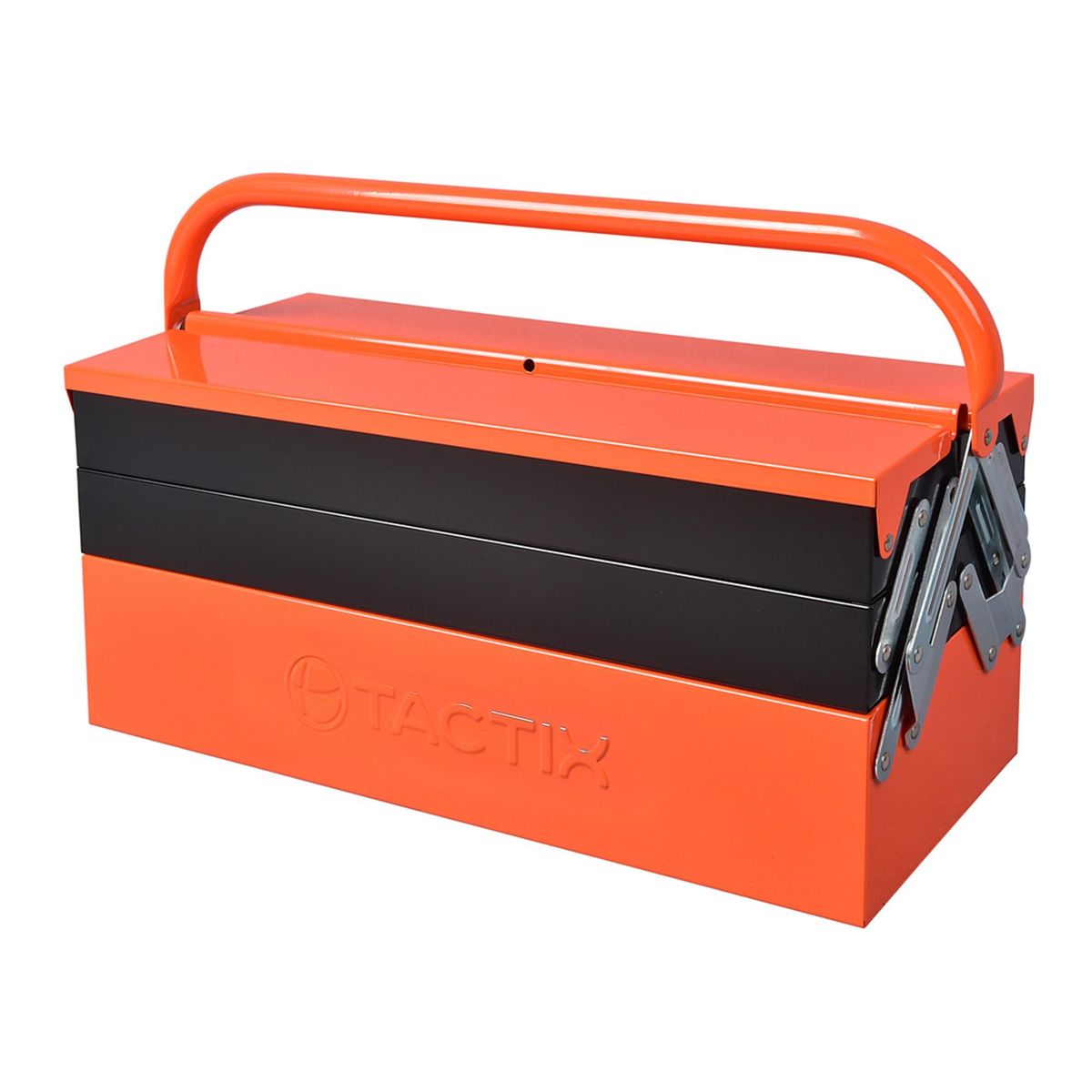 TACTIX - Caja Metalica Naranja 5 Compartimentos 47cm Tactix