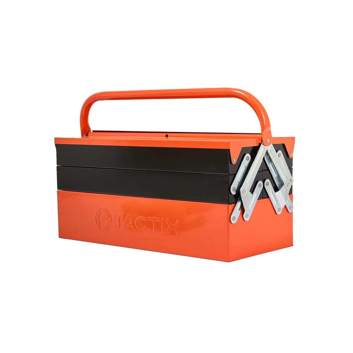 TACTIX - Caja Metalica Naranja 5 Compartimentos 47cm Tactix