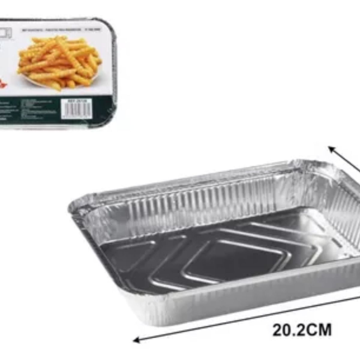 OEM - Pack de 10 Bandejas de Aluminio Rectangular 202cm x 11cm