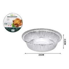 OEM - Pack de 10 Bandejas de Aluminio Redondo 23 cm x 49 cm