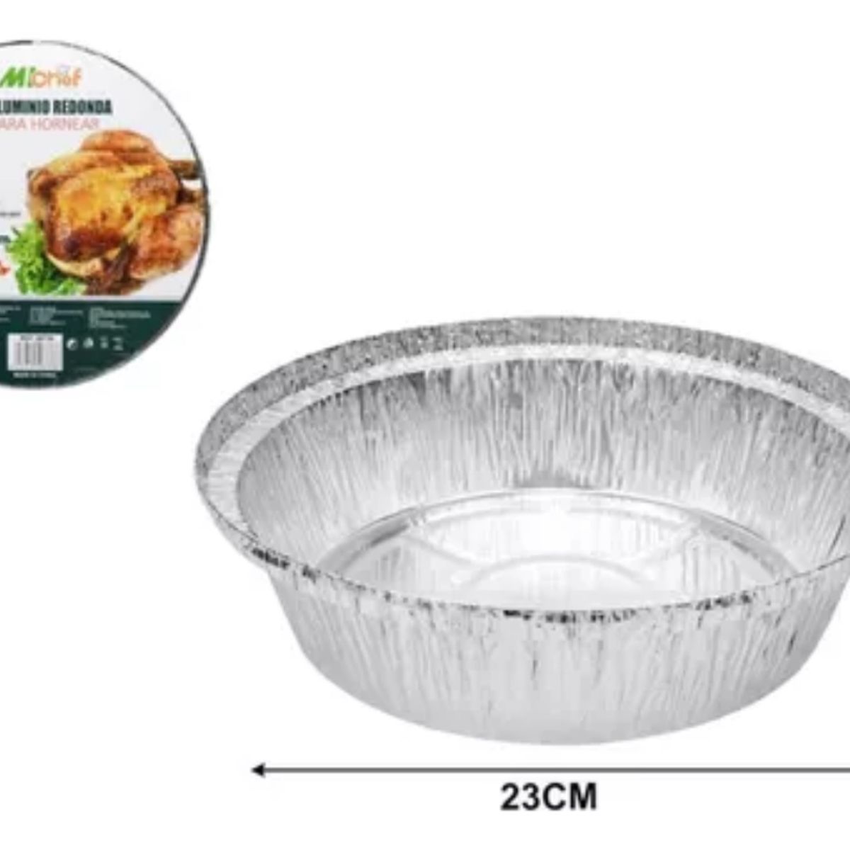 OEM - Pack de 10 Bandejas de Aluminio Redondo 23 cm x 49 cm