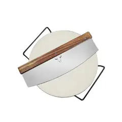 GENERICO - Pack Para Pizzas Tabla De Piedra Más Cortador