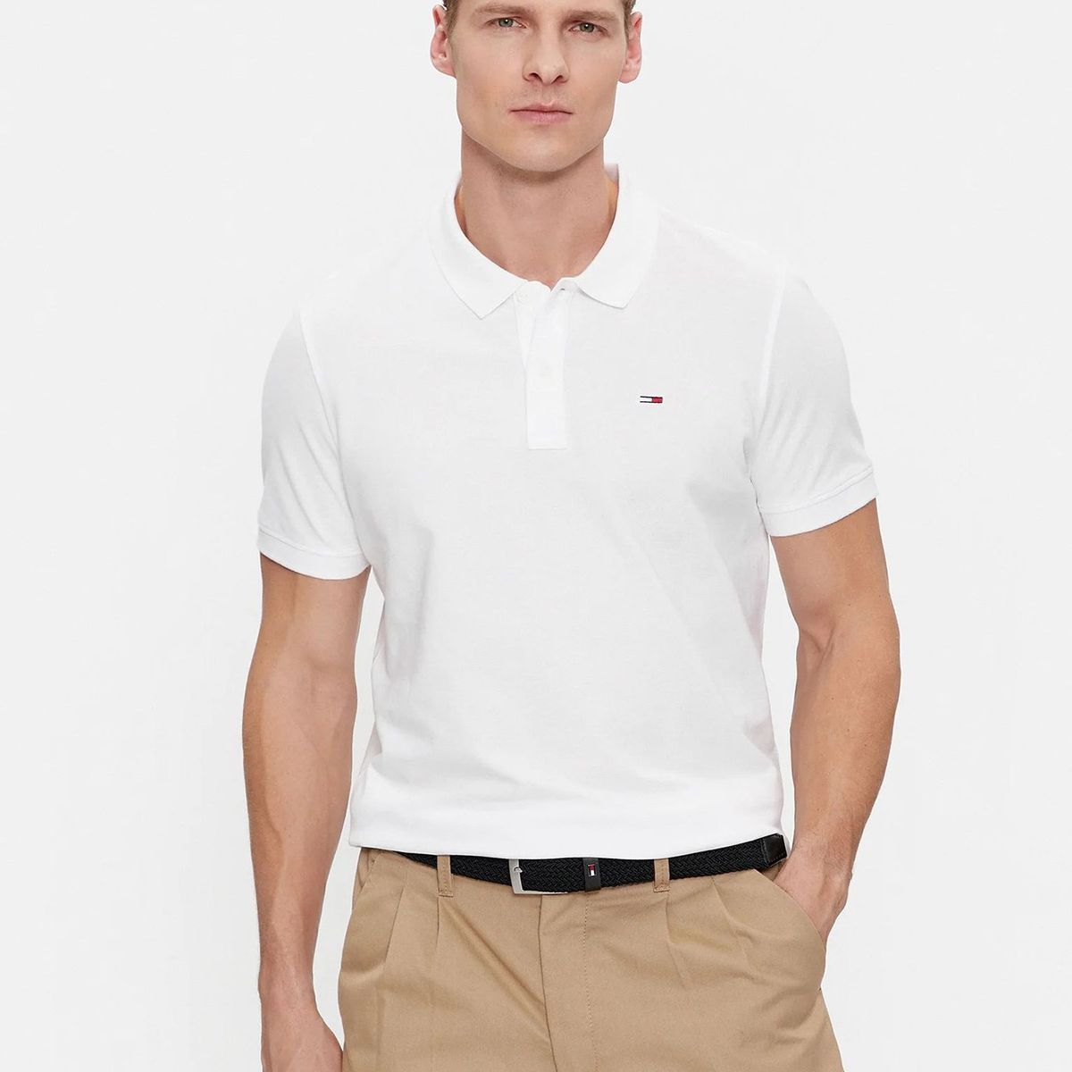 TOMMY HILFIGER - POLO SOLID SLIM FIT BLANCO TOMMY JEANS