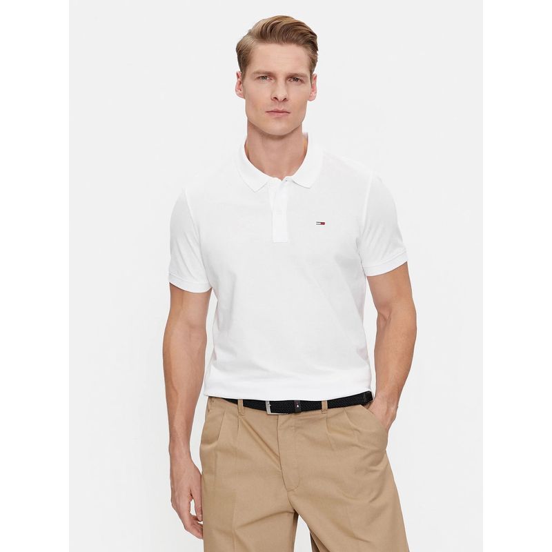 TOMMY HILFIGER - POLO SOLID SLIM FIT BLANCO TOMMY JEANS