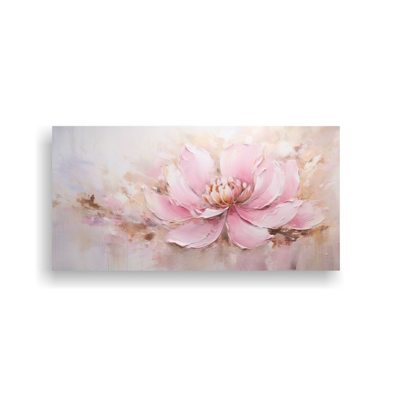 GENERICO - Pintura Rosa Estilo Galería En Lienzo 160x80cm