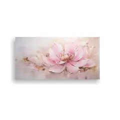 GENERICO - Pintura Rosa Estilo Galería En Lienzo 60x30cm