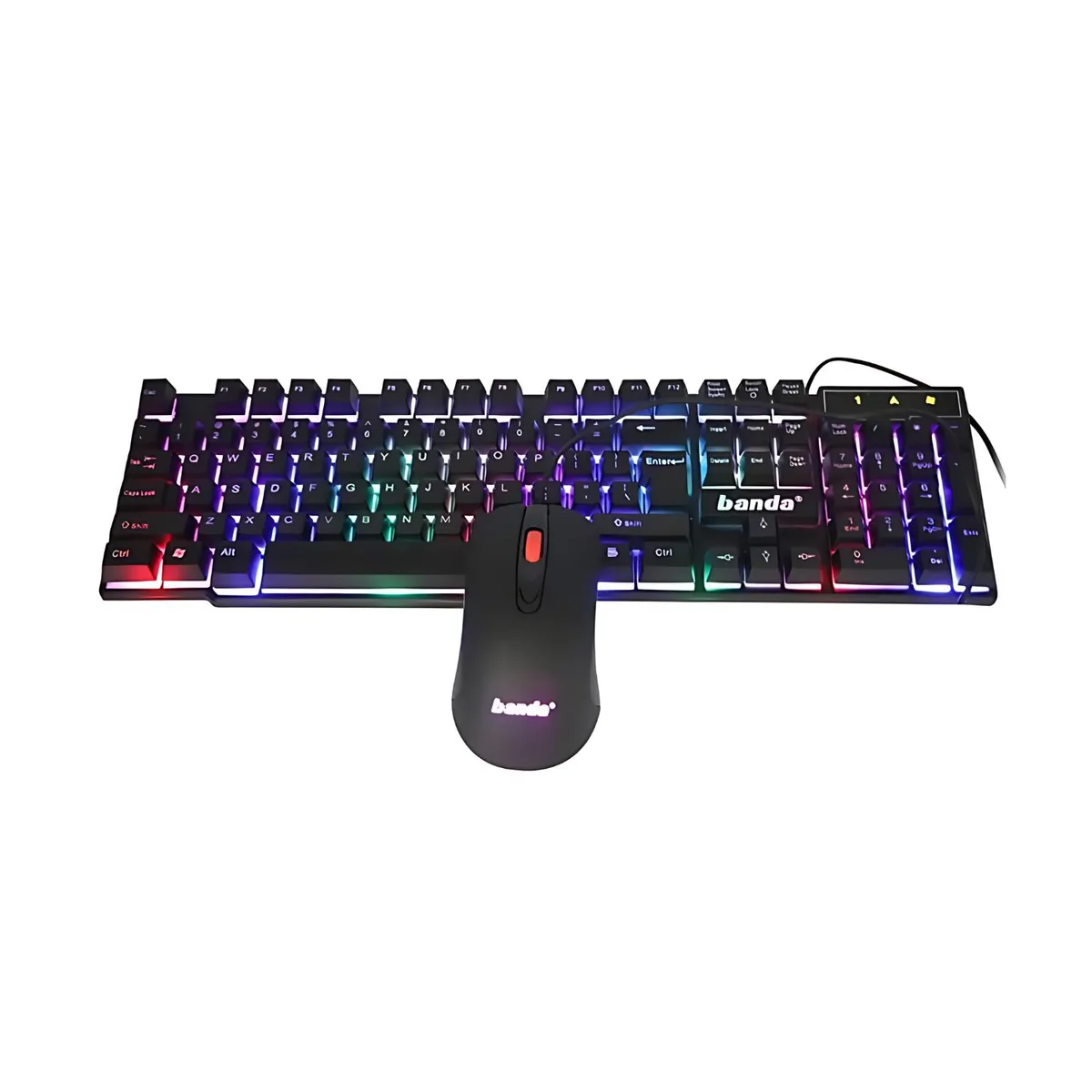 GENERICO - Set Teclado con Mouse Gamer Banda KM-99 Retro Iluminado