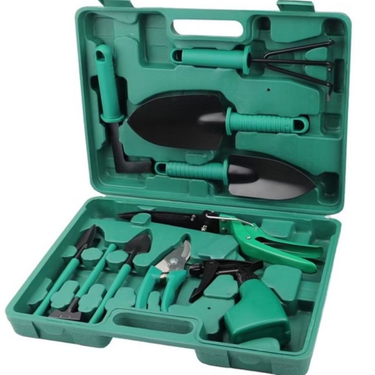 GENERICO - Set de Jardineria 10 Piezas Con Estuche Verde