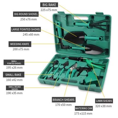 Imagen 2 del producto Set de Jardineria 10 Piezas Con Estuche Verde