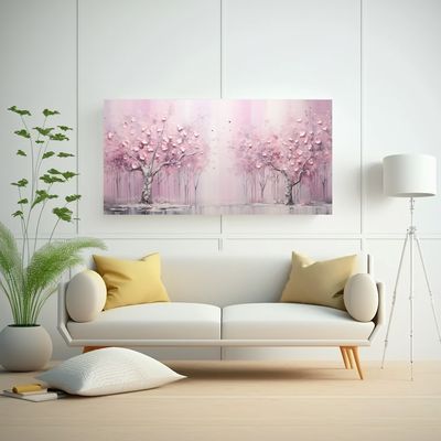 Imagen 2 del producto 1 Cuadro Cuadro Culturar, Rosa Y Plateado, Estilo Decorativo 80x40cm