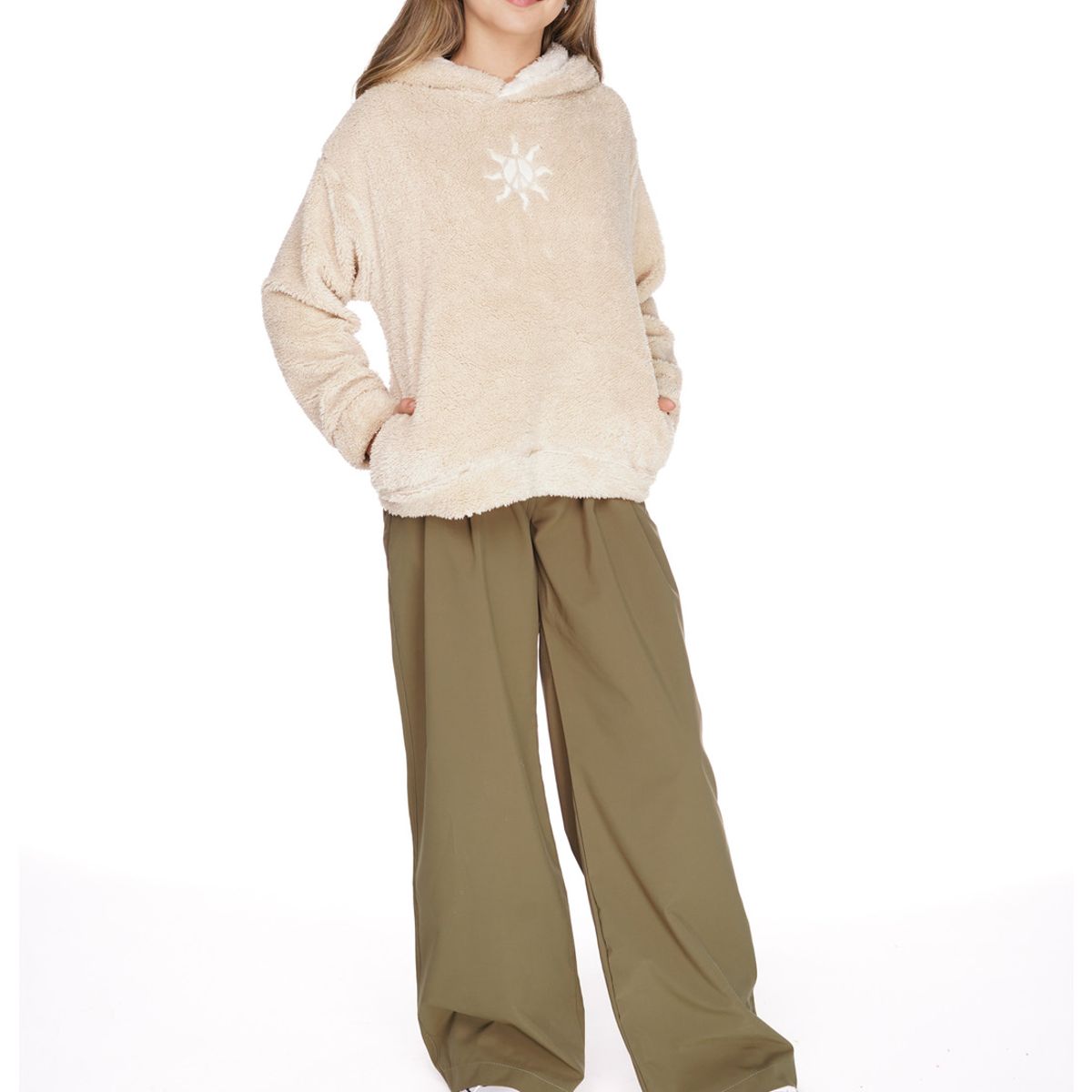 CACAO - PANTALÓN AURA PALAZZO LIVIANO PINZAS CACAO