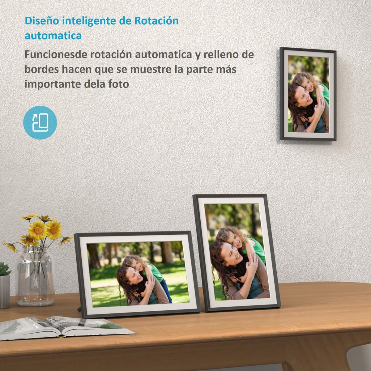 ARZOPA - Marco De Foto Digital Inteligente 10 Arzopa + Parlante App y Cuadro