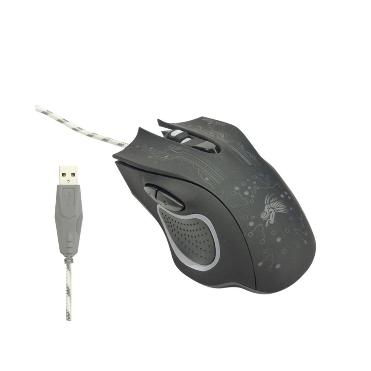GENERICO - Mouse Raton Con Cable Led Luminoso 6 Teclas Usb Para Pc Gamer