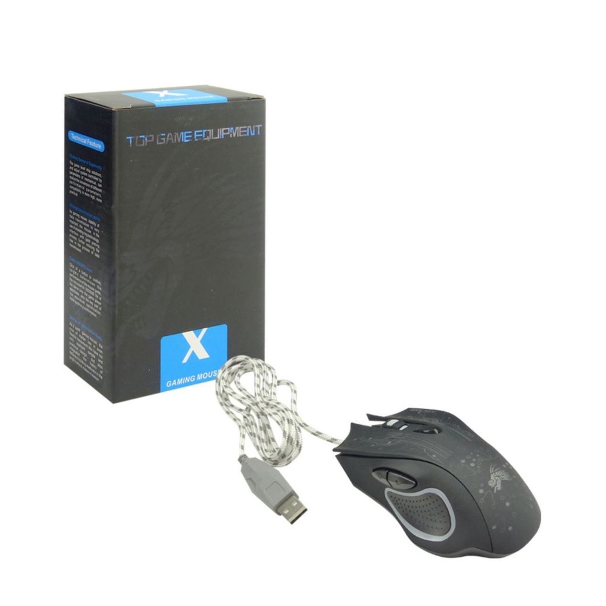 GENERICO - Mouse Raton Con Cable Led Luminoso 6 Teclas Usb Para Pc Gamer